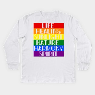 6 colour pride Kids Long Sleeve T-Shirt